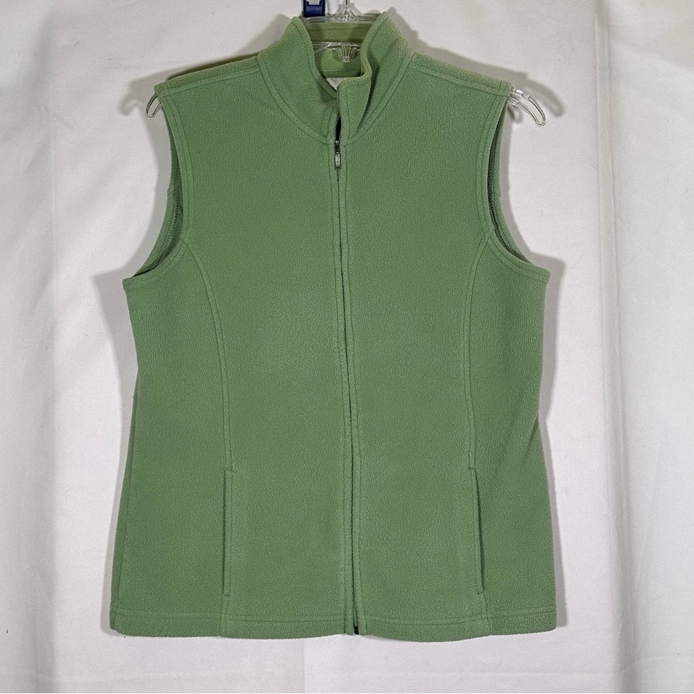 L.L. Bean Sleeveless Fleece Vest Sage Spring Green with Pockets Women's Medium